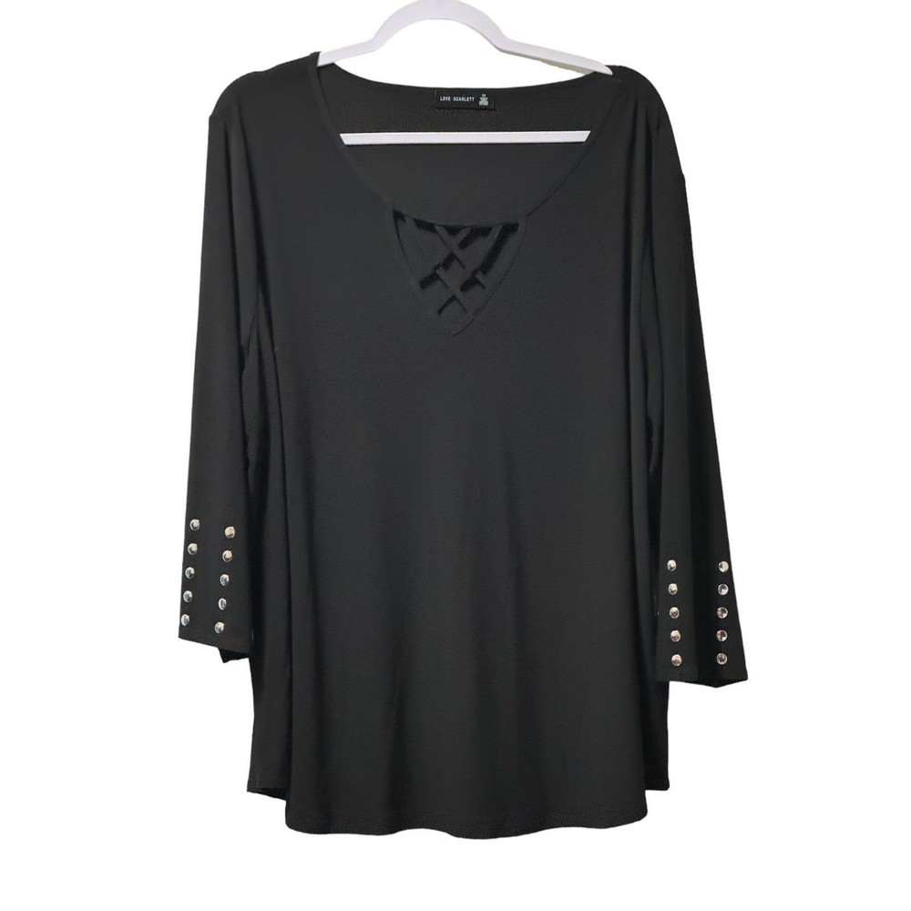 Love Scarlett Black Knit Top Size 3X NWT